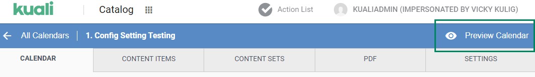 Screenshot of the Preview Catalog option