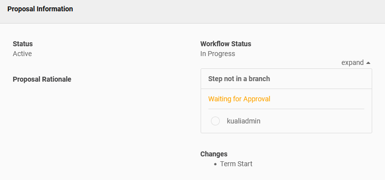 proposal information panel default