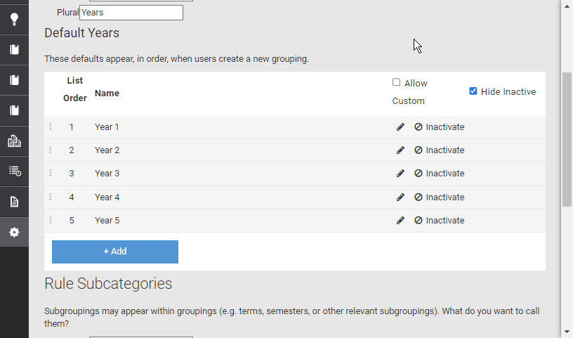 Renaming an existing category