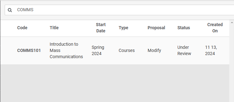 Student - Proposals Search - Comms