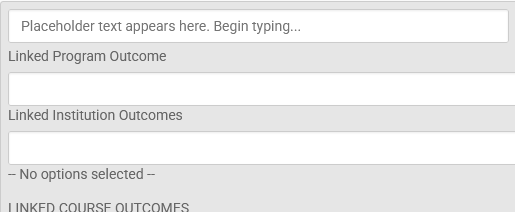 Classic - Student - Placeholder text in an outcome gadget