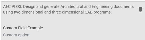 Classic - Student - Custom field in governed options displayed on a course