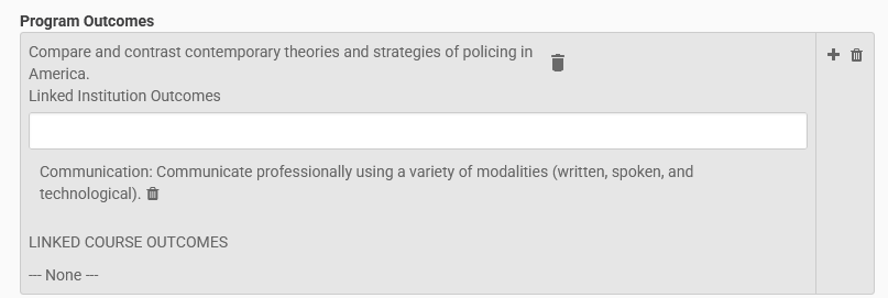 Classic - Student - Create Program outcome