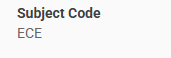Classic - Student - Subject Code