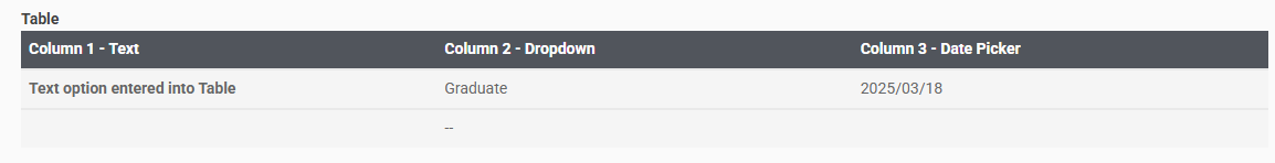 Classic - Student -  Table