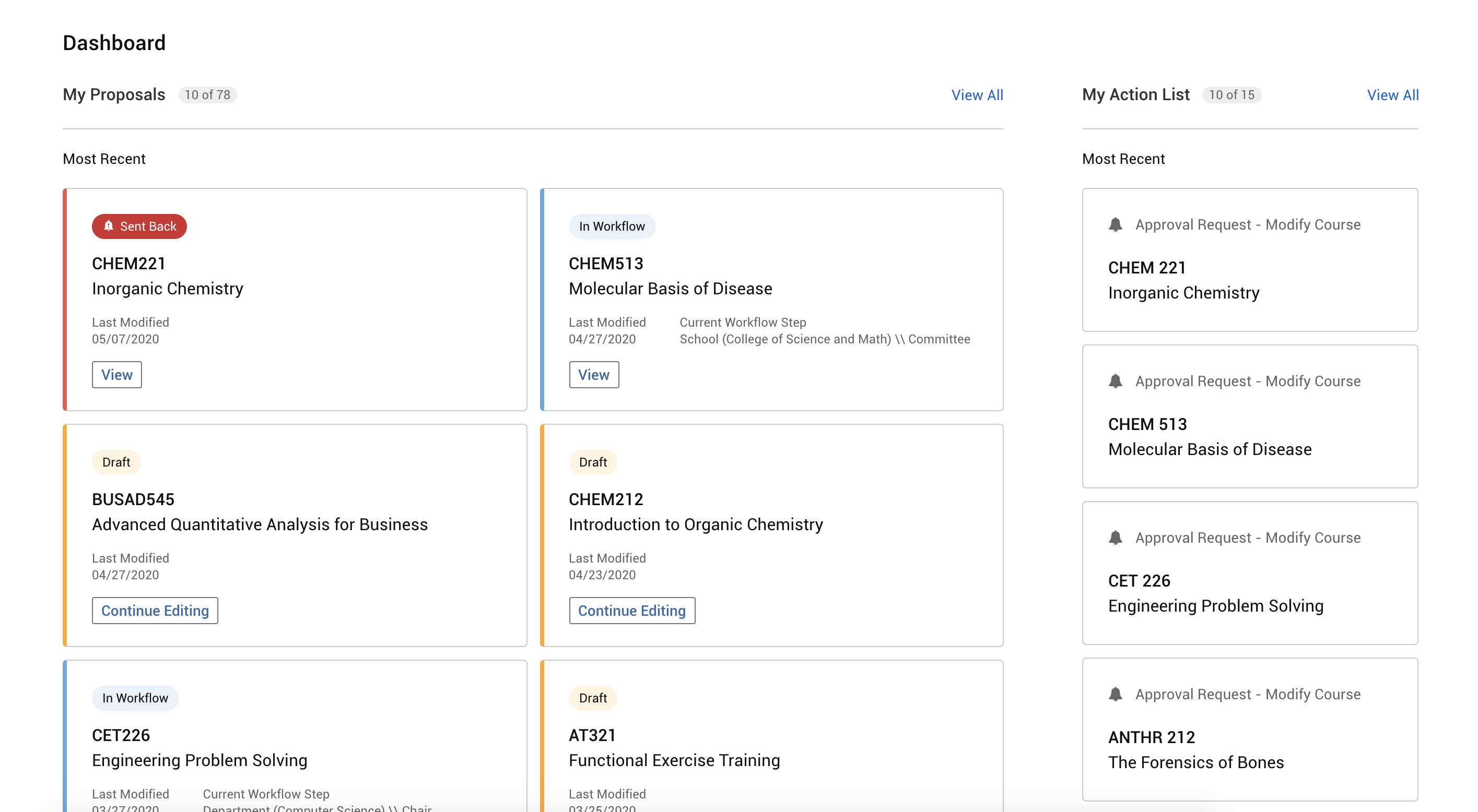 Classic - Student - Access Proposal from Dashboard