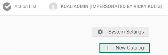 New catalog button