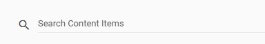 Screenshot of Content Item search