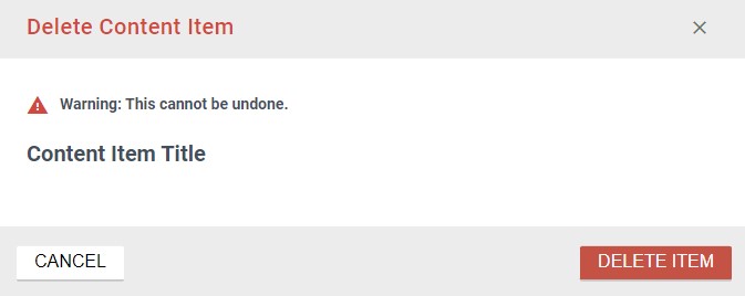 Screenshot of Delete Confirmation