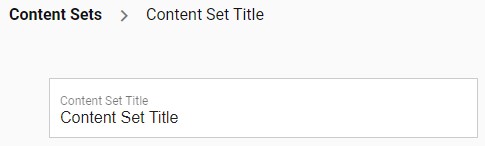 Screenshot of Content Set title