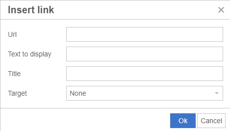 Screenshot of URL menu