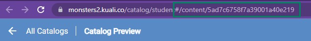 Screenshot of URL selection