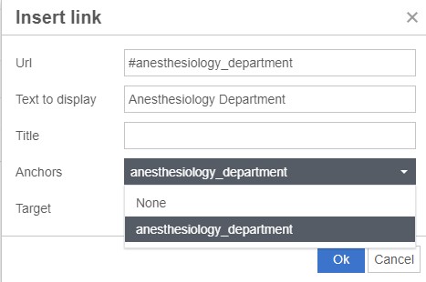 Screenshot of URL menu