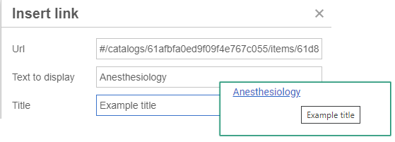 Screenshot of link title example