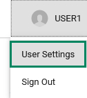 Screenshot of selecting User Settings