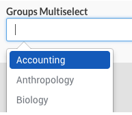 Screenshot of Groups Multiselect field