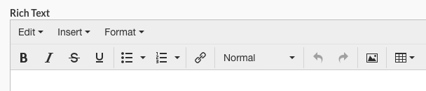 Screenshot of Rich Text field