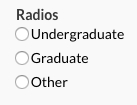Screenshot of Radios field