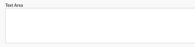 Screenshot of Text Area field